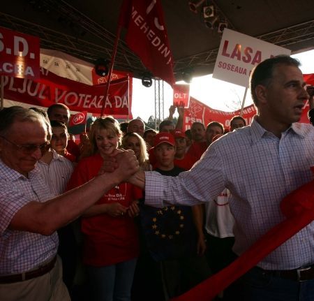 Geoana si Vadim, parteneri de miting pe sest