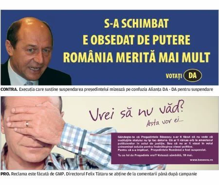 Reclama anti-Basescu este platita de PNL