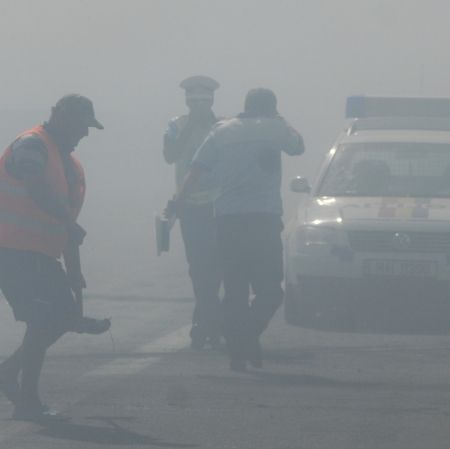 Fumul pe autostrada stinge lumina politiei