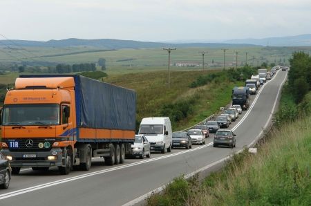 Trafic îngreunat pe DN 7