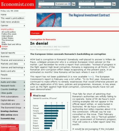 Corupţia din România, băgată sub preş de UE