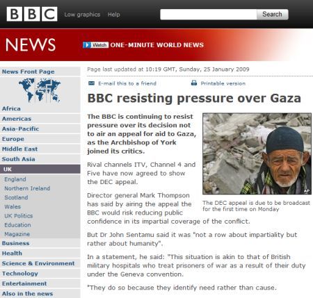 BBC, criticat pentru că a întors spatele victimelor din Gaza