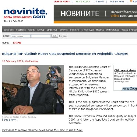 Parlamentar bulgar, condamnat la închisoare pentru pedofilie