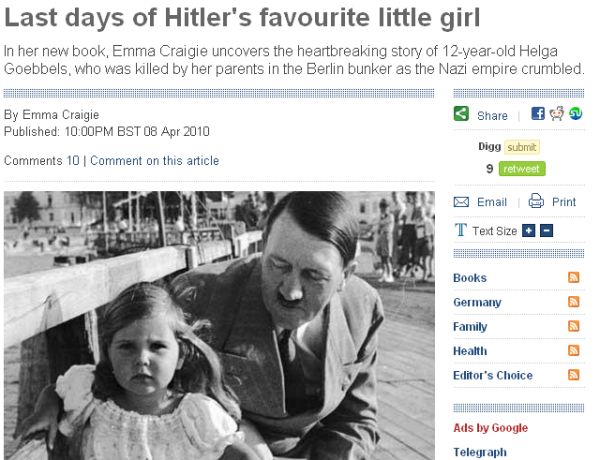 Fetiţa preferată a lui Hitler ştia că va muri