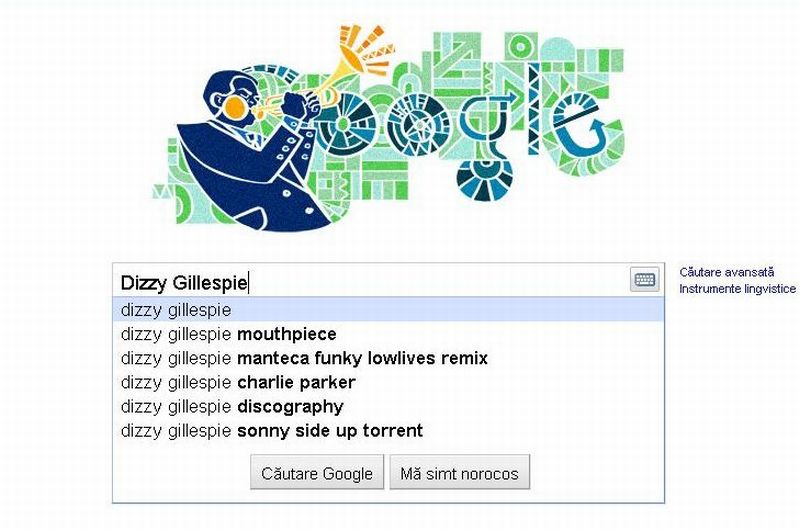 Google sărbătoreşte 93 de ani de la naşterea trompetistului Dizzy Gillespie