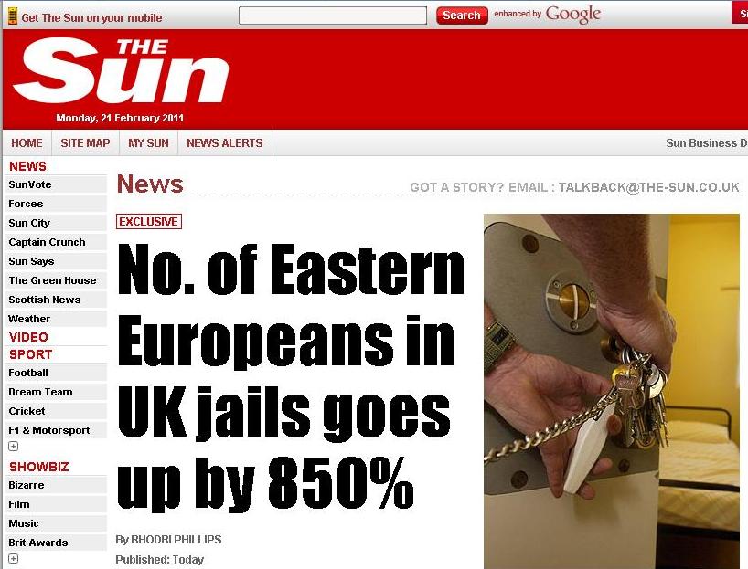 The Sun: 880 de români în închisorile britanice în 2009
