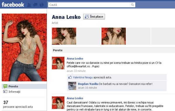 Anna Lesko îşi caută dansatoare pe internet