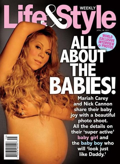 Mariah Carey însărcinată şi goală pe coperta Life&Style