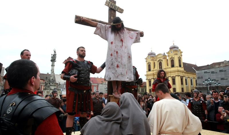 Scene biblice, reconstituite în Săptămâna Patimilor