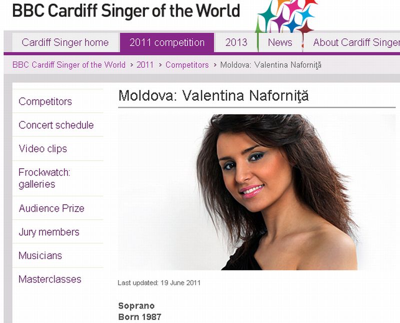 Valentina Naforniţă, câştigătoarea competiţiei BBC "Cardiff Singer of the World"