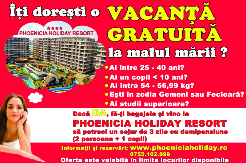 Farmece sau oferte uşchite pe litoral, la Phoenicia Holiday Resort