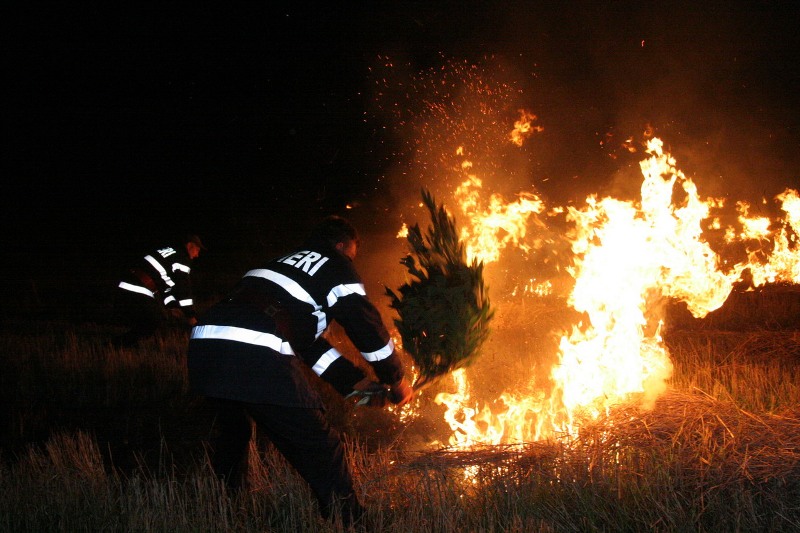 Muntele Straja arde! Vegetaţia uscată s-a aprins de la căldurile din octombrie