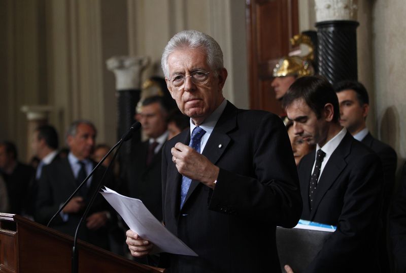 Premierul Monti scoate politica din guvernul italian