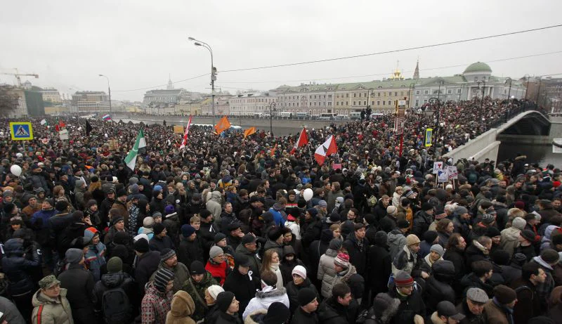 Rusia: 50.000 de oameni au învins gerul şi frica, manifestând contra lui Putin