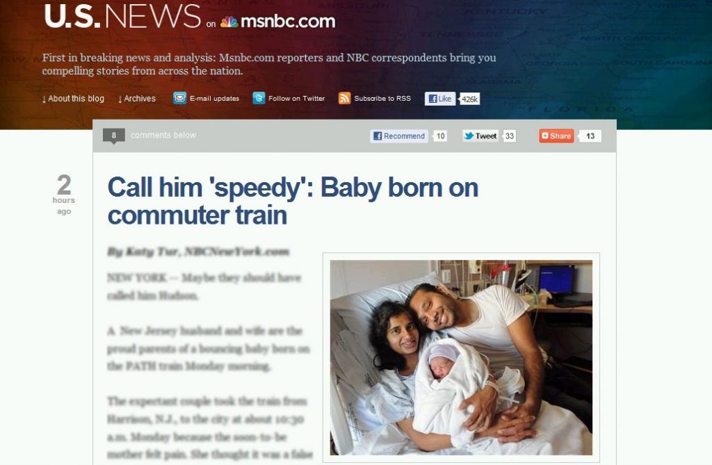 Bebeluşul-viteză: Un băieţel s-a grăbit să vină pe lume într-un tren