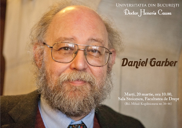 Daniel Garber, profesor la Princeton, va primi titlul de Doctor Honoris Causa al Universităţii din Bucureşti