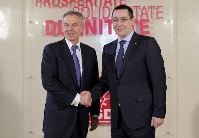 Victor Ponta i-a făcut lui Tony Blair favoarea de a-l întâlni | VIDEO