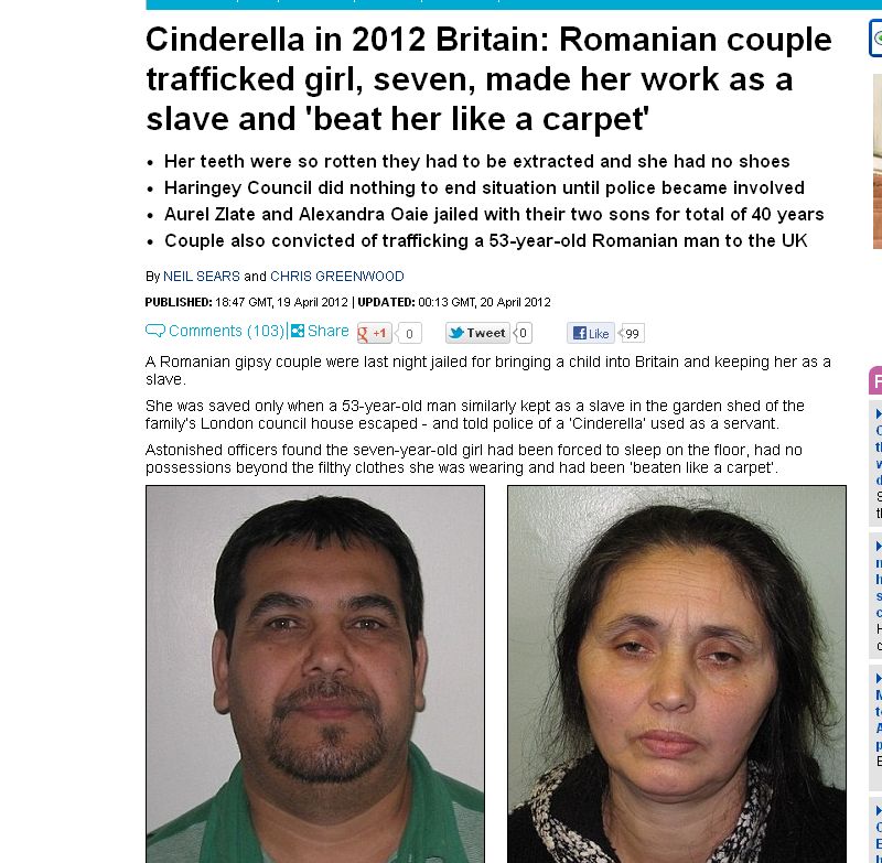 Cenușăreasă în 2012: Romii de origine română care țineau în sclavie o fetiță de 7 ani, condamnați la Londra