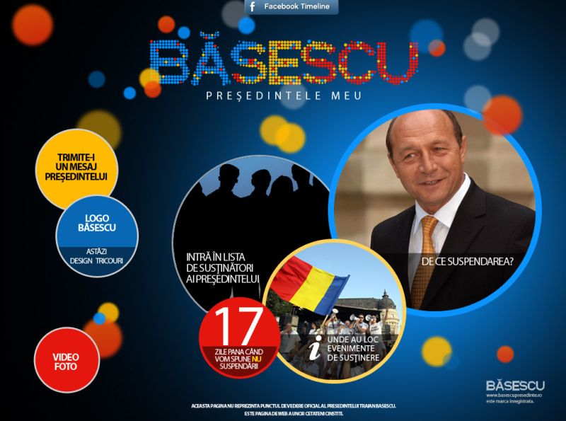 Fanii i-au făcut lui Traian Băsescu un site de campanie inspirat de la americani