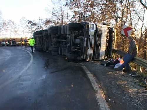 TRAFIC BLOCAT. Un TIR plin cu animale s-a răsturnat între Orşova şi Caransebeş. Vezi rute ocolitoare!