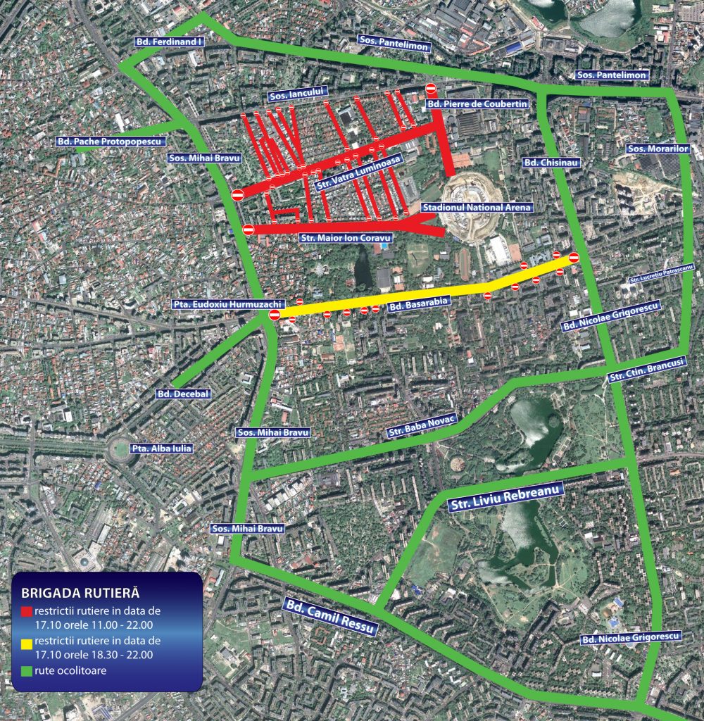 ARENA NAŢIONALĂ. RESTRICŢII la meciul România-Olanda, STRĂZI ÎNCHISE pentru lansarea candidaţilor USL. VEZI HARTA!