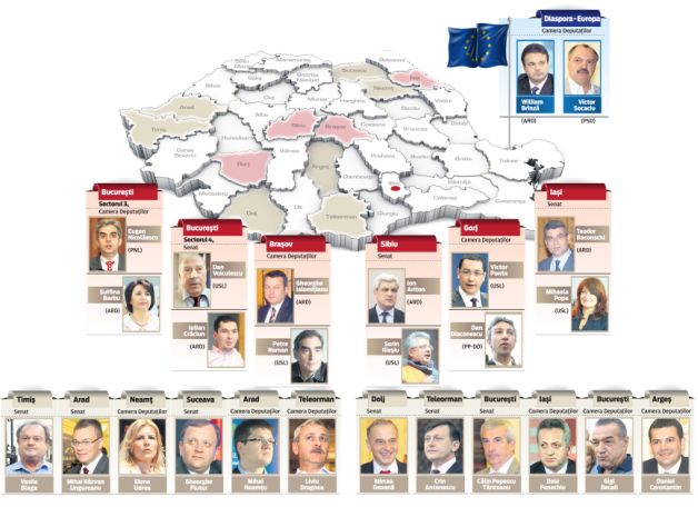 ALEGERI PARLAMENTARE 2012. Harta electoral? a României: cine are emo?ii, cine st? lini?tit