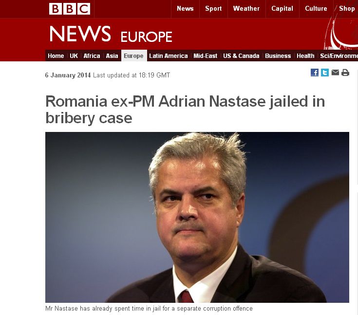 CONDAMNAREA lui Adrian Năstase, în presa internaţională