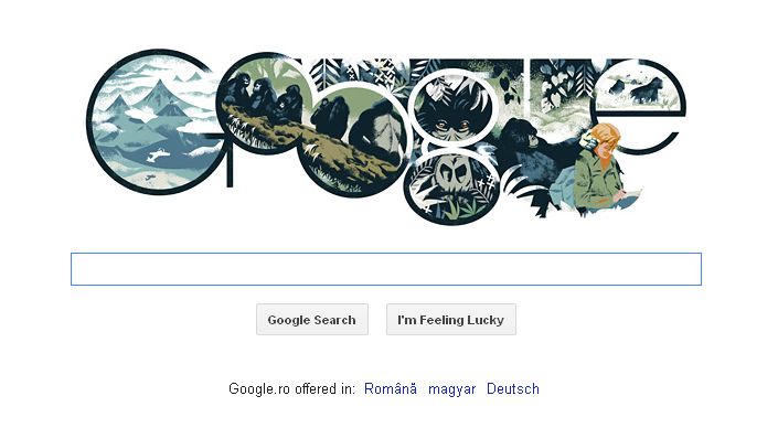 GOOGLE DOODLE: Cine e Dian Fossey, femeia pentru care Google și-a schimbat logo-ul