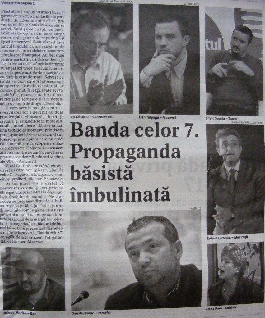 Pagina de media: DERAPAJ. Turcescu, Cristoiu și ziariștii EVZ, “executați” de Jurnalul Național