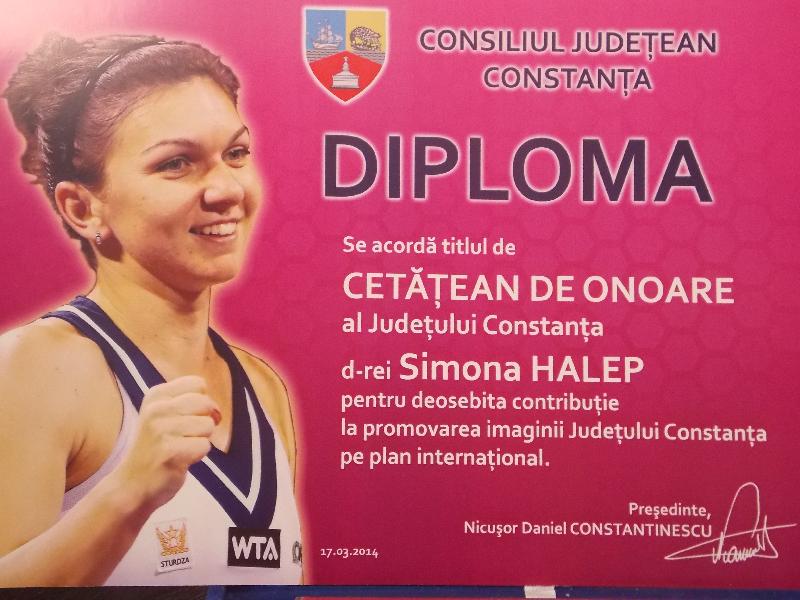 Nicuşor Constantinescu i-a oferit Simonei Halep titlul de cetăţean de onoare al judeţului Constanţa, după refuzul lui Radu Mazăre