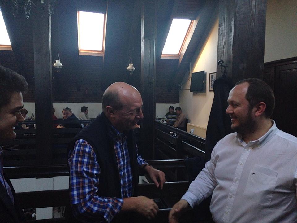 Preşedintele Traian Băsescu i-a felicitat după miting pe liderii PMP