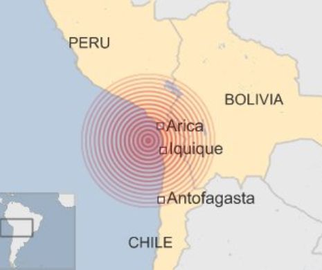 CUTREMUR cu magnitudinea de 8,2 în nordul statului Chile. Cinci persoane au murit