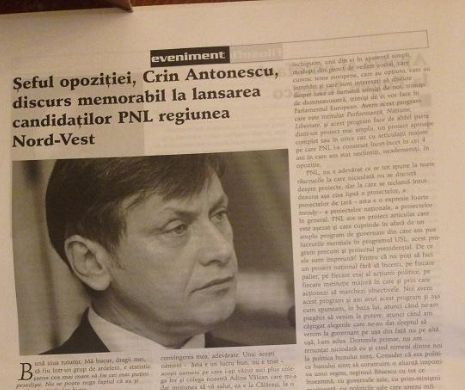 ODE lui Crin Antonescu în ziarul de cultură a Clujului. Directorul de la TRIBUNA, fost coleg de şcoală cu liderul PNL