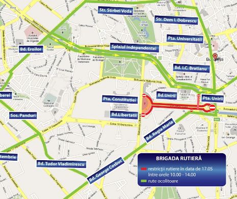 ZECI de străzi și bulevarde din București vor fi ÎNCHISE. Poliția Rutieră recomandă:„Lăsați mașinile acasă”. Hărțile cu RESTRICȚIILE DE TRAFIC și RUTE OCOLITOARE