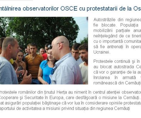 Observatorii OSCE se întâlnesc cu românii din regiunea Cernăuți care refuză să se înroleze în armata ucraineană