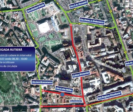 RESTRICŢII de trafic în centru Bucureştiului de ZIUA IMNULUI NAŢIONAL. Vezi HARTA cu rute ocolitoare!