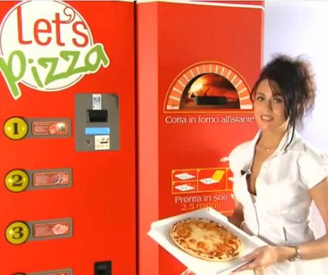 S-a inventat automatul de pizza. Îţi face pizza în trei minute. Cât costă o porţie?