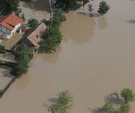 Cod roşu de inundaţii: Lucrări de întărire a digului la Denta, după ce râul Bârzava trecut peste el