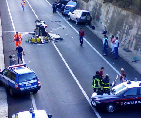 TRAGEDIE  în nordul Italiei. Un român de 19 ani a provocat un grav accident, din cauza vitezei. El și alți doi copii au murit