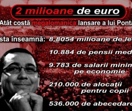 Elena Udrea: Ponta a organizat  o manifestare ale cărei costuri întrec orice imaginaţie: 2 milioane de euro