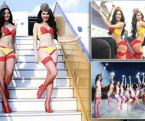 GAFĂ sau strategie de PR? VietJet Air, în plin SCANDAL după o şedinţă foto cu bikini la bordul avioanelor sale | GALERIE FOTO