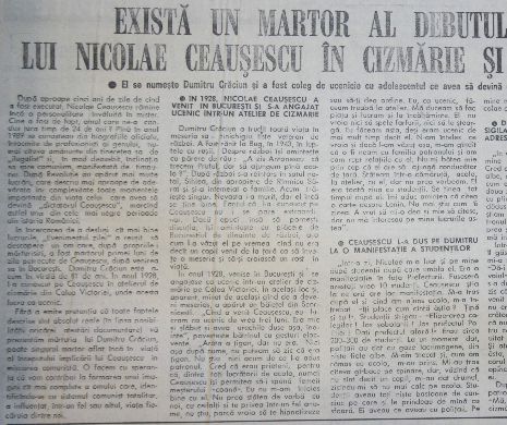 Memoria EVZ. Amintirile colegului de cizmărie al lui Nicole Ceaușescu: „Avea, așa, o privire de drac împielițat”