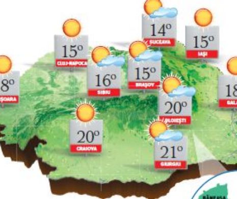 PROGNOZA METEO. În București, temperaturi diurne în creștere față de ziua anterioară