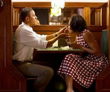 Barack Obama salvat de soție într-un restaurant din New York