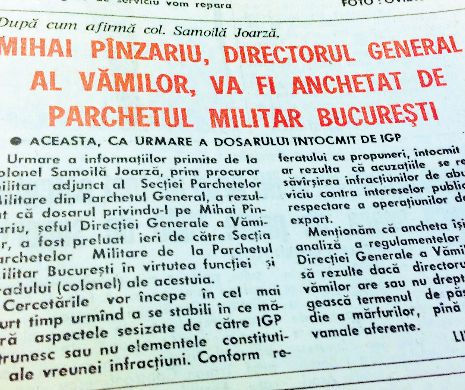 Memoria EVZ. Mihai Pînzariu, Directorul general al Vămilor, va fi anchetat de Parchetul General București
