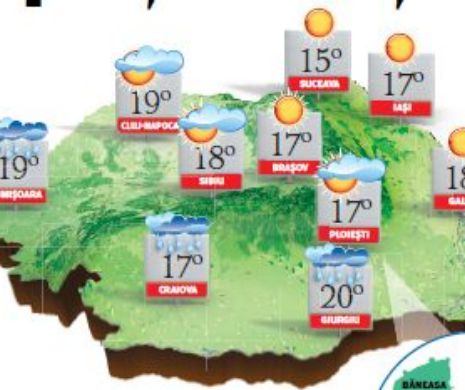 PROGNOZA METEO. Vremea va fi frumoasă și însorită ziua, dar rece noaptea și dimineața