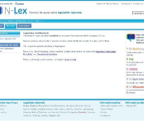 inisterul Justiției a lansat portalul legislativ N-LEX,  care asigură tuturor cetăţenilor accesul gratuit la legislaţia României de după 1989