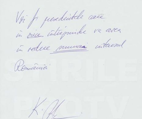 Promisiunea lui Klaus Iohannis pentru români. Ce a scris președintele pe hârtia primită de la Pro TV