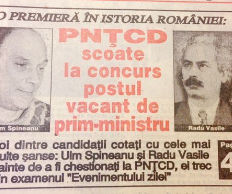 Memoria EVZ. PNȚCD scoate la concurs postul vacant de prim-ministru