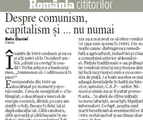 România cititorilor. Despre comunism, capitalism și ... nu numai